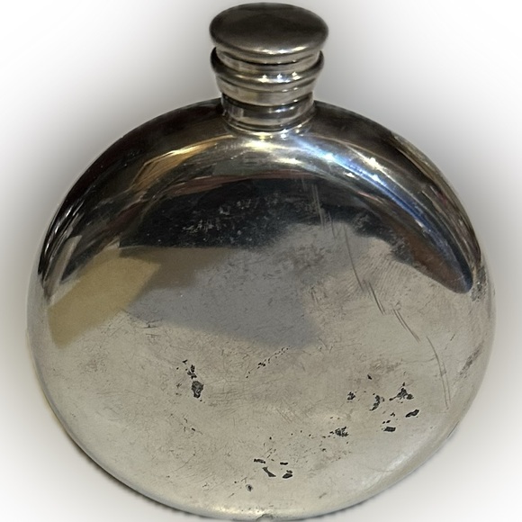 VTG JET SHEFFIELD ENGLAND PEWTER FLASK SILVER JET PROMOTION LIQUOR BAR DRINKS - Picture 5 of 11